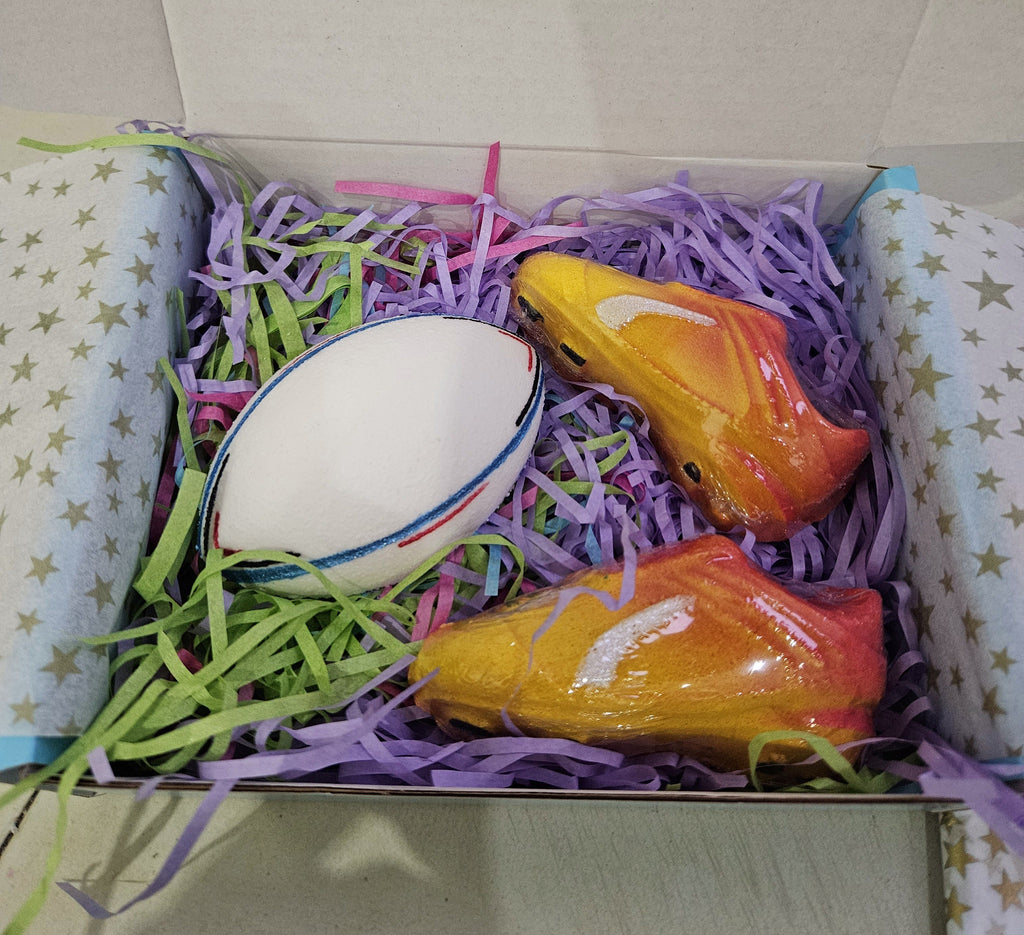 Rugby Ball & Boots Bath Bombs Gift Set